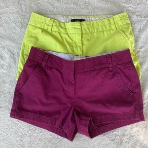J. Crew Chino Pink and Green Shorts Lot sz 6